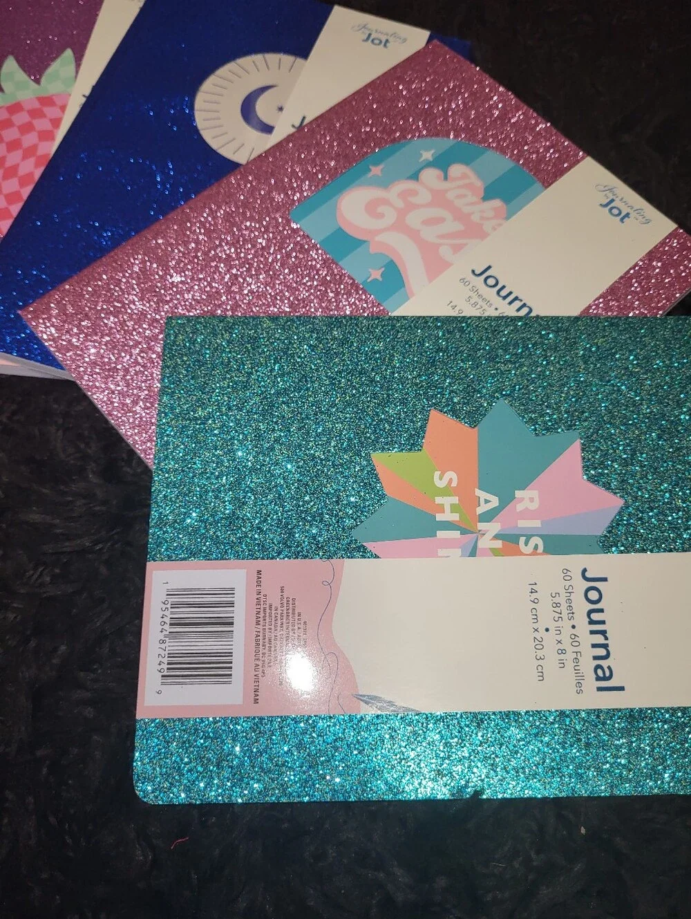 Glitter Journal Notebook - Teal, Pink Or Blue (Choose 1)